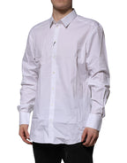 White Cotton GOLD Long Sleeves Formal Shirt