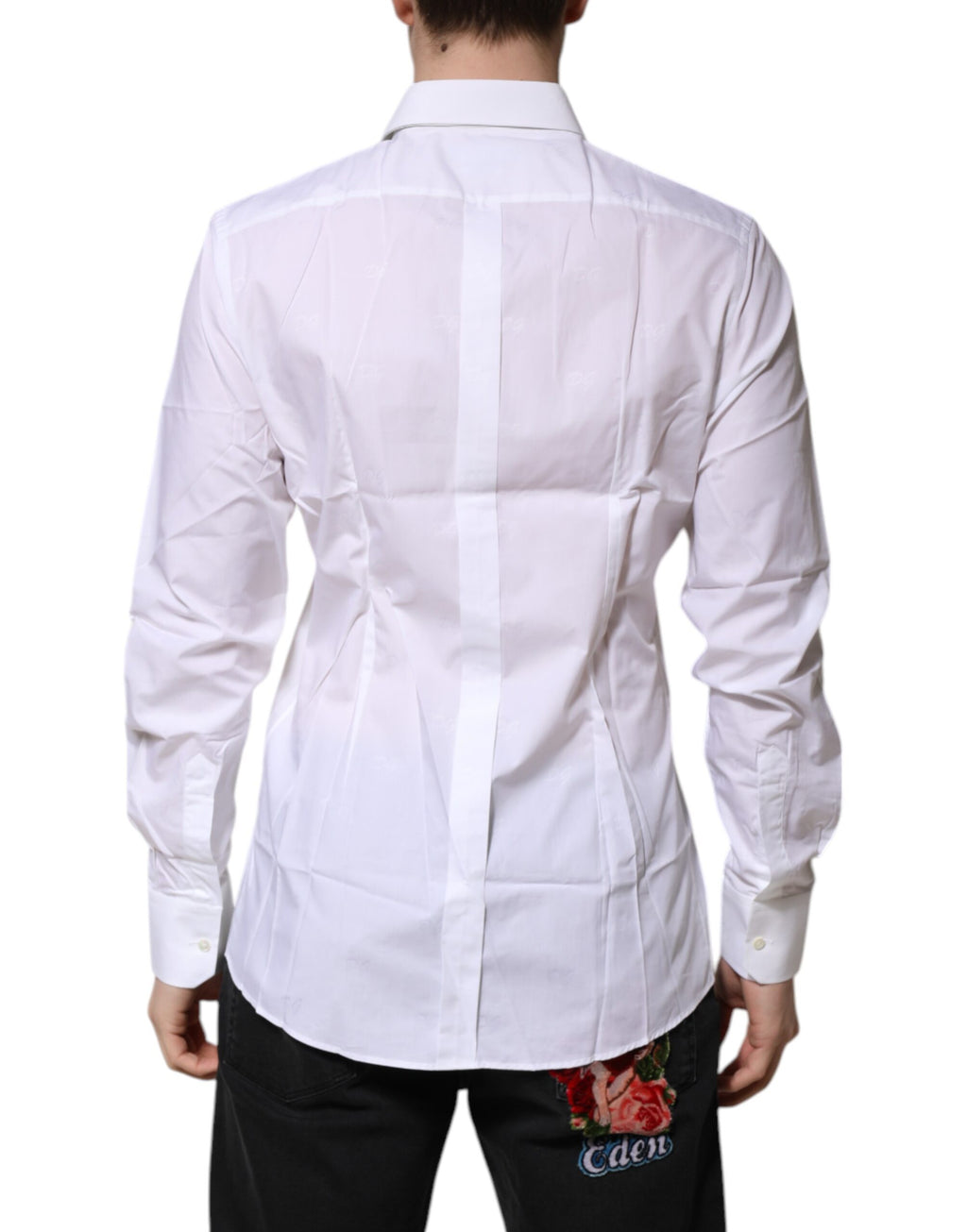 White Cotton GOLD Long Sleeves Formal Shirt