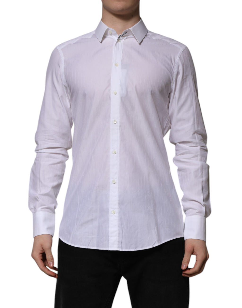 White Cotton MARTINI Long Sleeve Formal Shirt