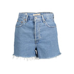 Blue Cotton Women Shorts