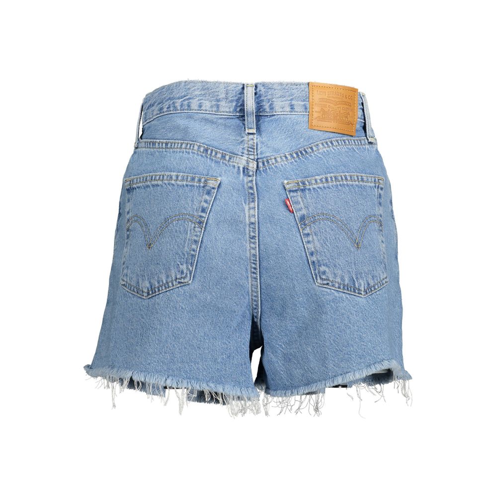 Blue Cotton Women Shorts
