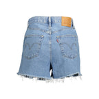 Blue Cotton Women Shorts