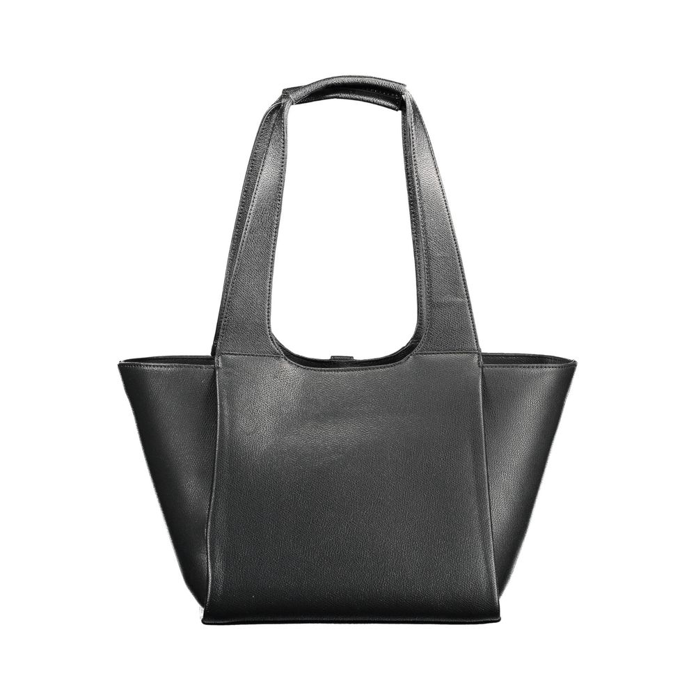 Black Polyurethane Women Handbag