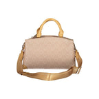 Beige Polyurethane Women Handbag