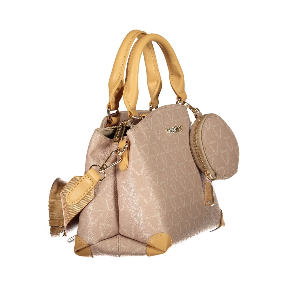 Beige Polyurethane Women Handbag