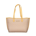 Beige Polyurethane Women Shoulder Bag