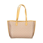 Beige Polyurethane Women Shoulder Bag