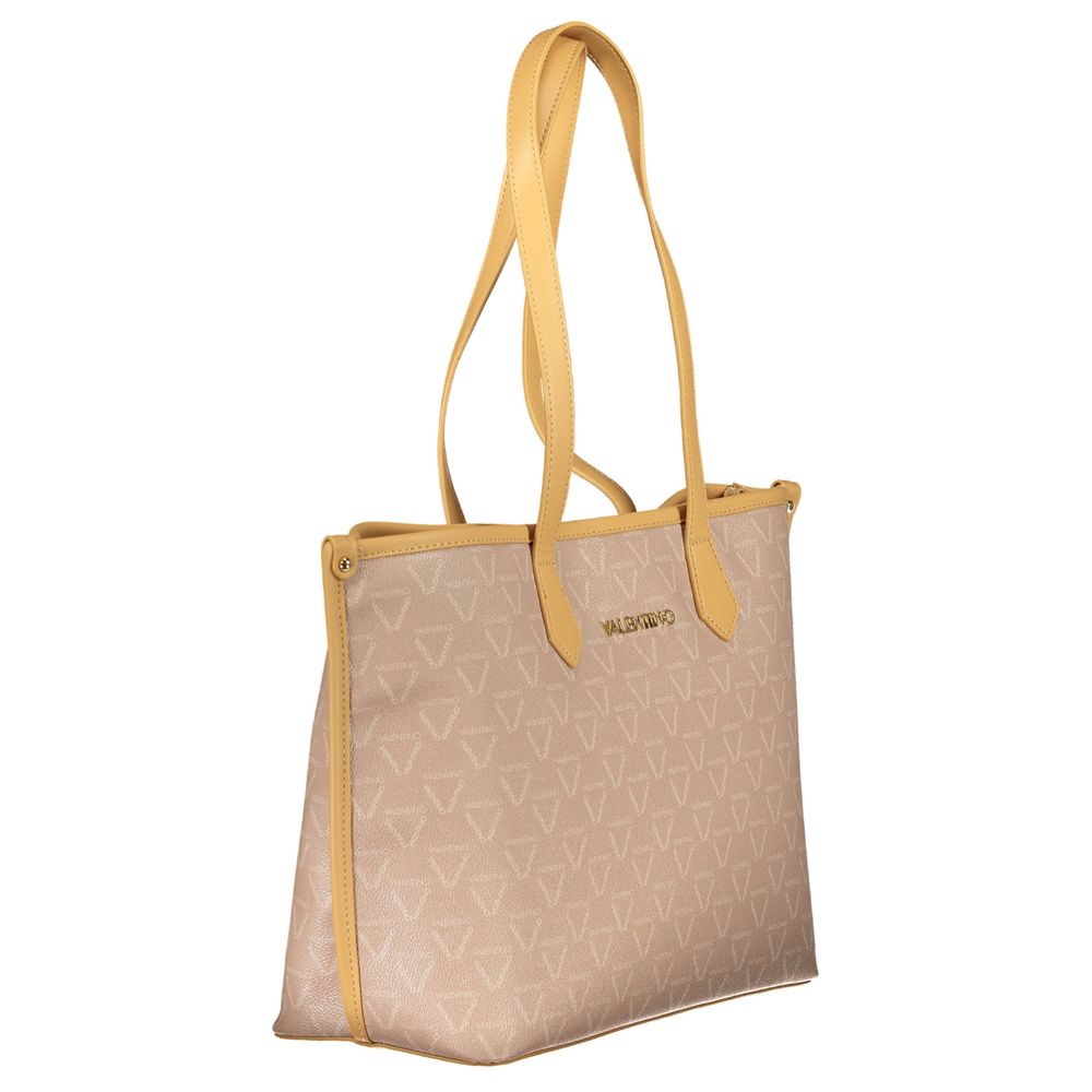 Beige Polyurethane Women Shoulder Bag