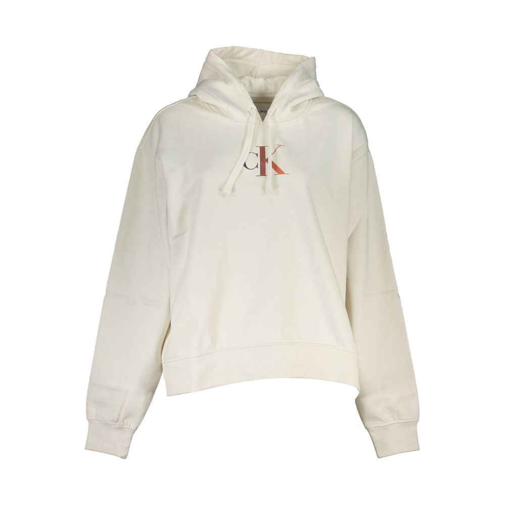 White Cotton Women Sweatshirt