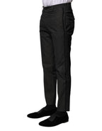 Gray Cotton Patterned Formal Pants