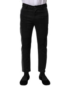 Black Gray Fantasy Cotton Formal Slim Pants
