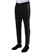 Black Gray Fantasy Cotton Formal Slim Pants