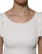 White Viscose Round Neck Short Sleeves Top