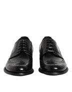 Black Leather Derby Wingtip Formal Shoes