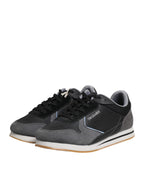 Black Gray Lace Up Low Top Casual Sneakers Shoes