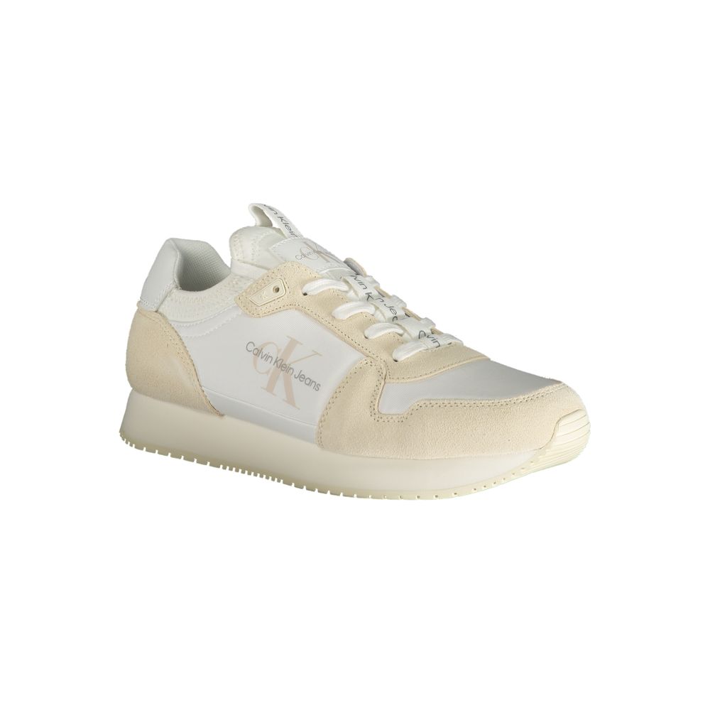White Polyester Men Sneaker
