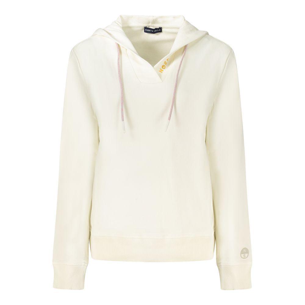 White Cotton Women's Hooded Sweatshirt