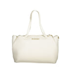 Bianco Polyurethane Women's Bag with Handles and Internal Pocket