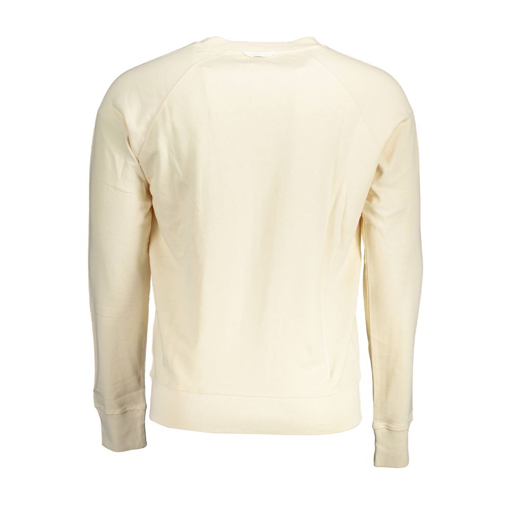 Beige Cotton Men Sweatshirt