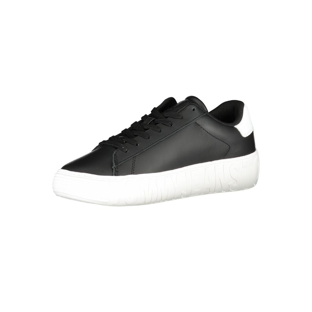 Black Polyurethane Men Sneaker