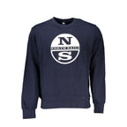 Blue Cotton Men Sweater