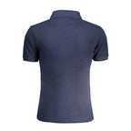 Blue Cotton Men Polo Shirt