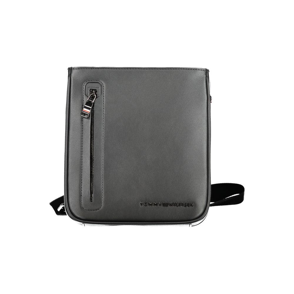 Black Polyurethane Men's Shoulder Bag