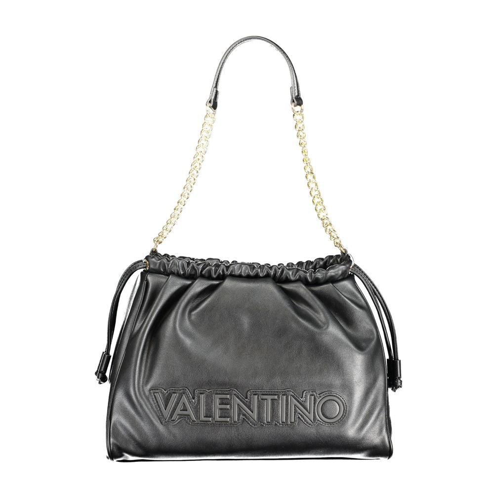 Black Polyurethane Women Shoulder Bag