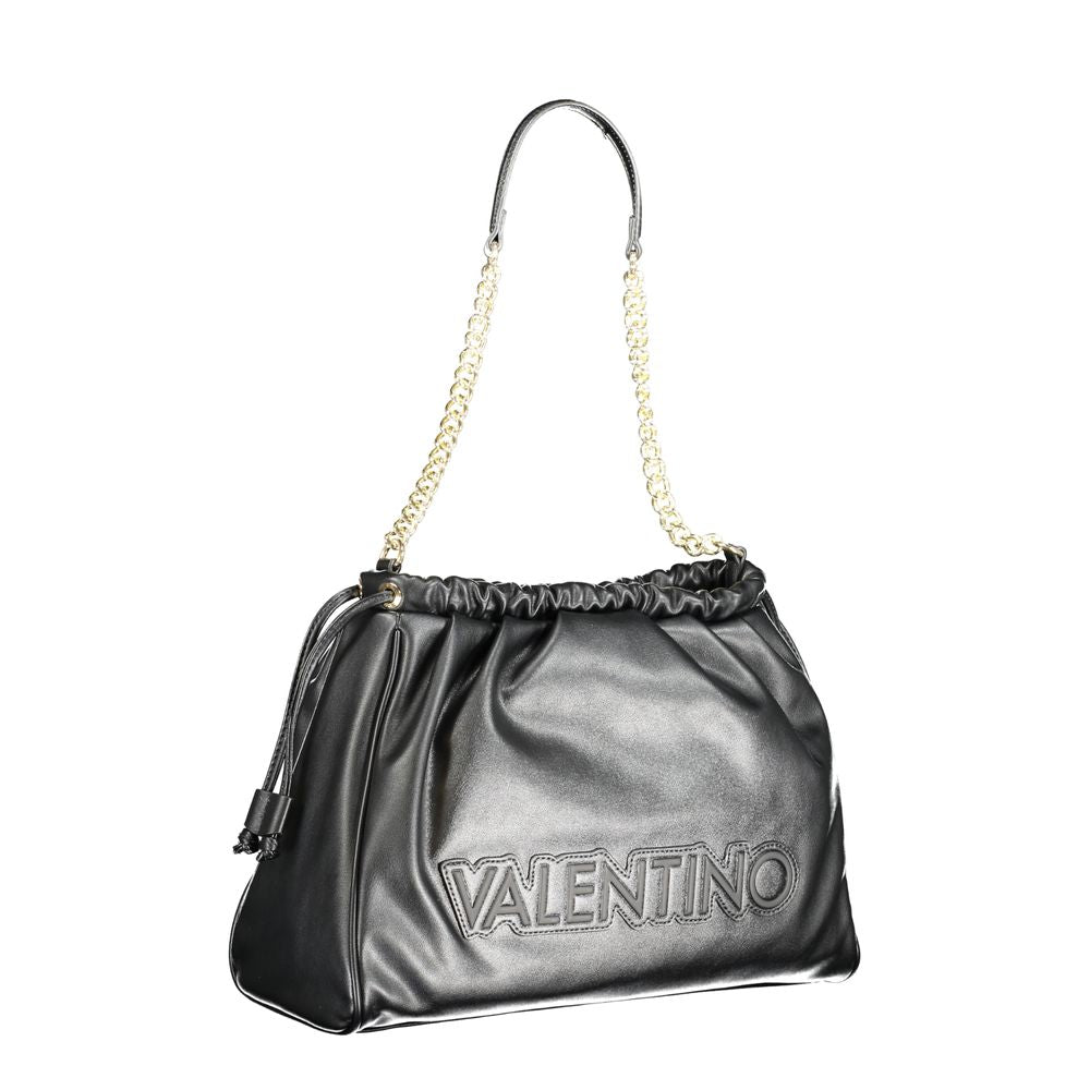 Black Polyurethane Women Shoulder Bag