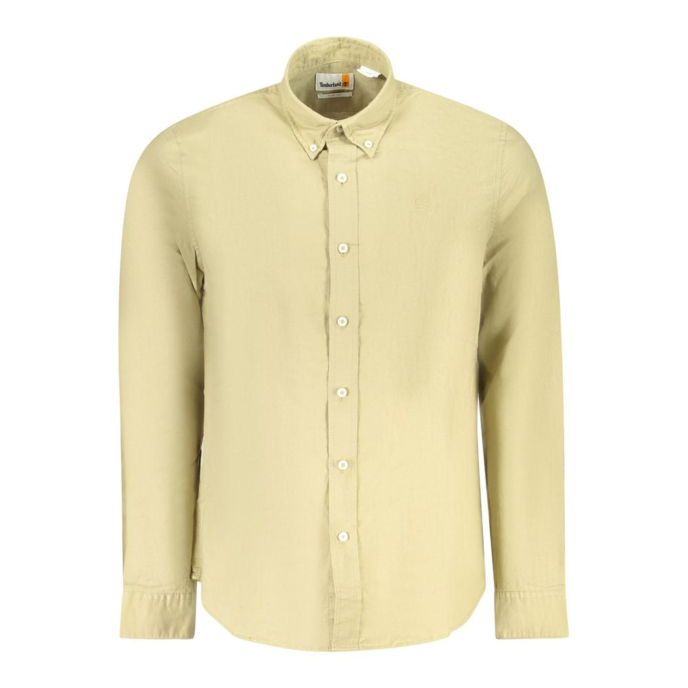 Beige Linen Men Shirt
