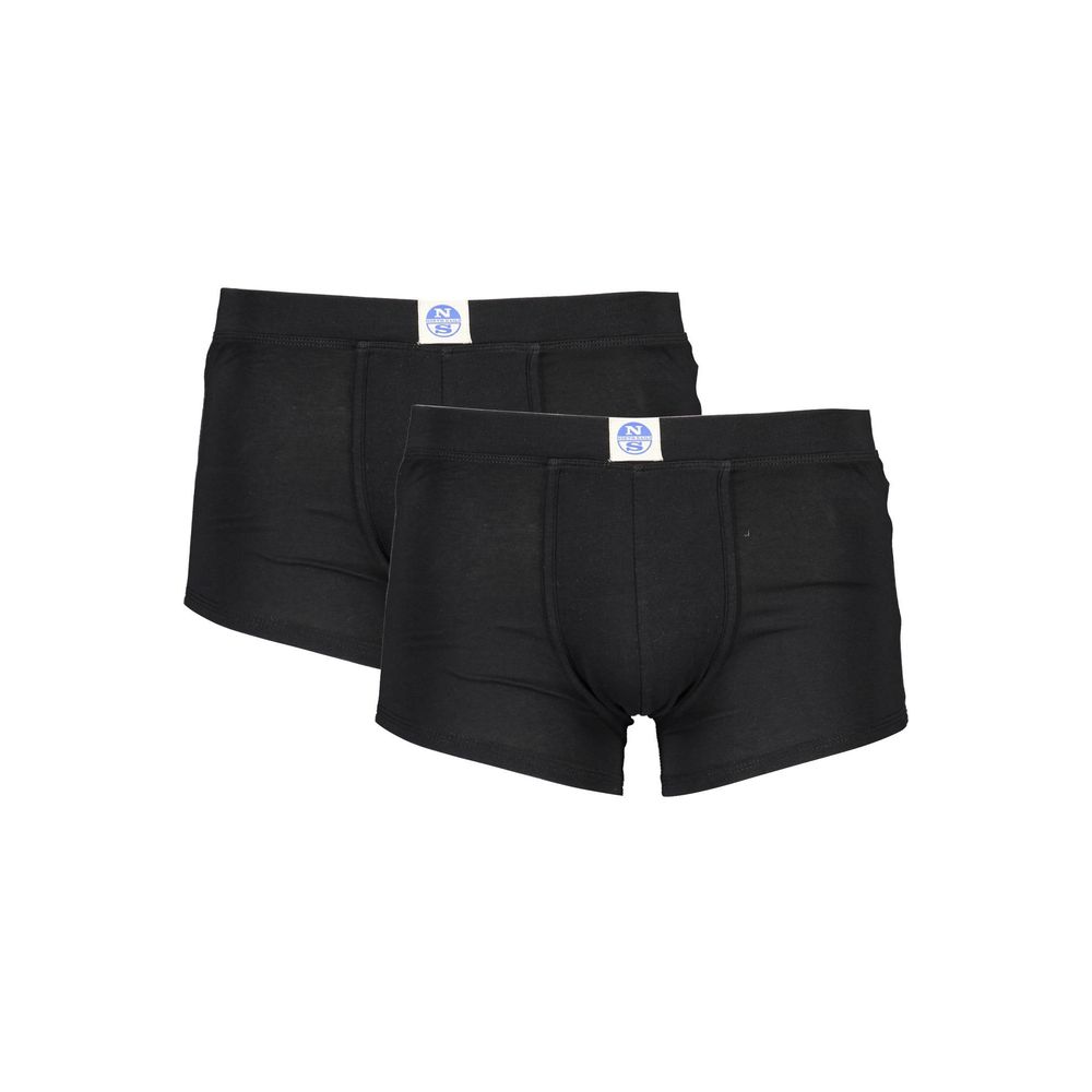 Black Cotton Men's Boxer Briefs