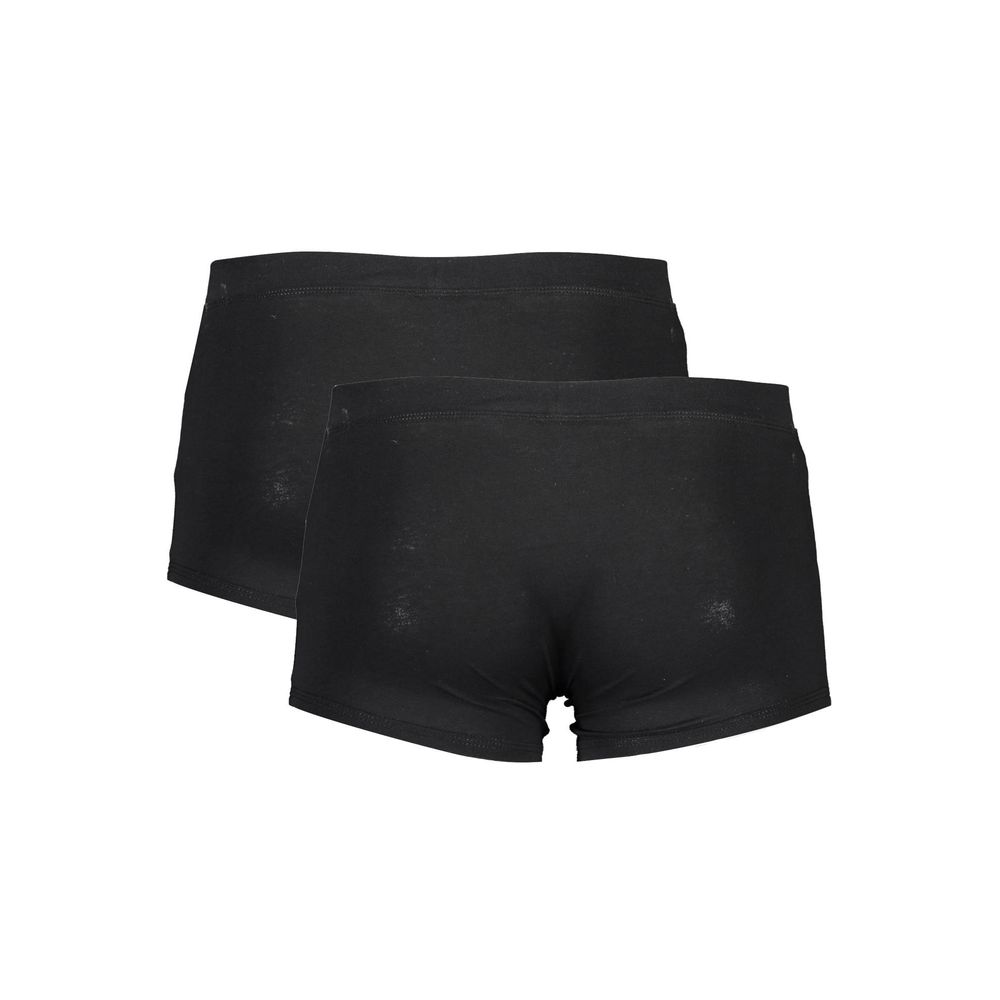 Black Cotton Men's Boxer Briefs