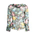 Black and Multicolor Polyester Shirt