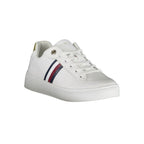 White Polyurethane Women Sneaker