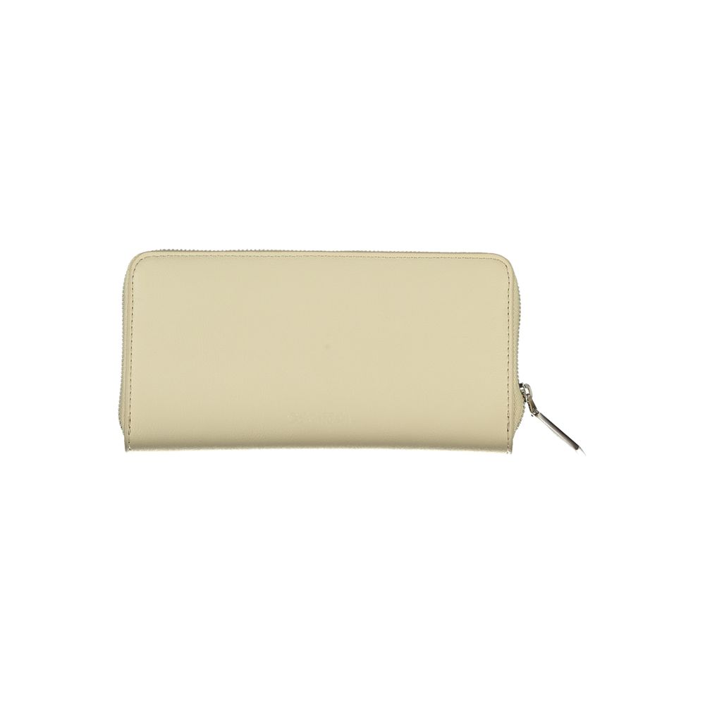 Beige Polyurethane Women Wallet