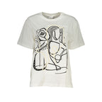 White Cotton Women T-Shirt