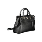 Black Polyurethane Women Handbag
