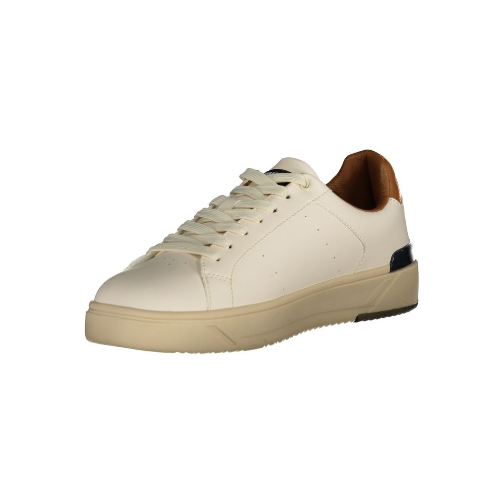 White Polyurethane Men Sneaker