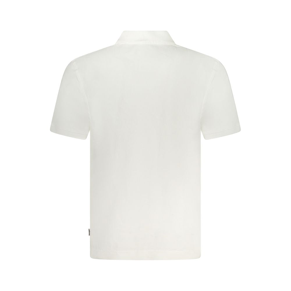 White Cotton Men Polo Shirt
