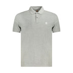 "Gray Cotton Men Polo Shirt"