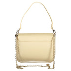 Beige Polyurethane Women Handbag
