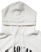 White Cotton DG ROYAL Print Hooded Sweater