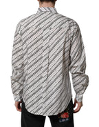 White Striped Long Sleeves Men Formal Shirt