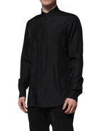 Dark Blue Silk MARTINI Men Formal Dress Shirt