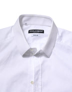 White Cotton GOLD Long Sleeve Men Dress Shirt