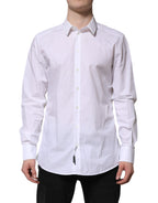 White Cotton GOLD Long Sleeves Dress Shirt