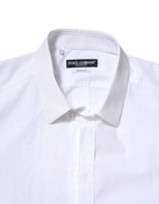 White Cotton GOLD Long Sleeves Dress Shirt