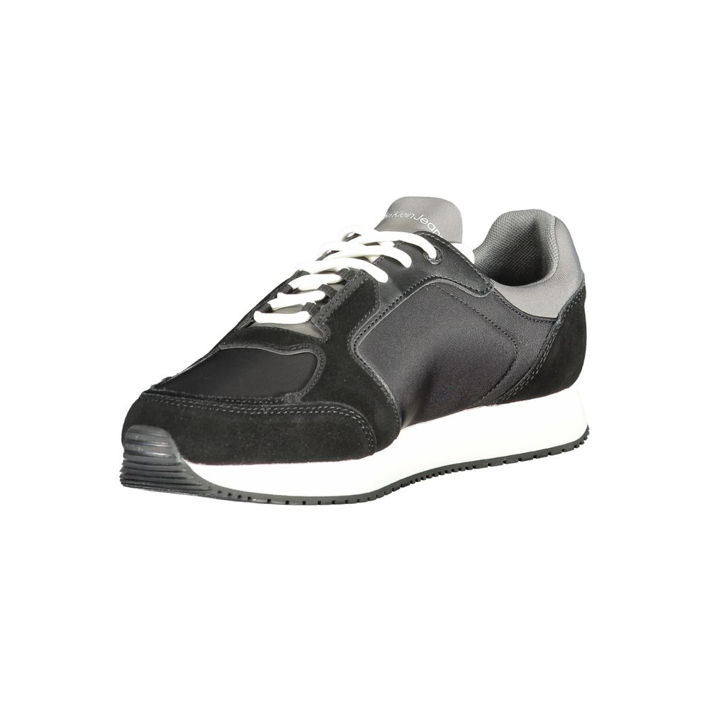 Black Polyurethane Men Sneaker