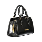 Black Polyurethane Women Handbag