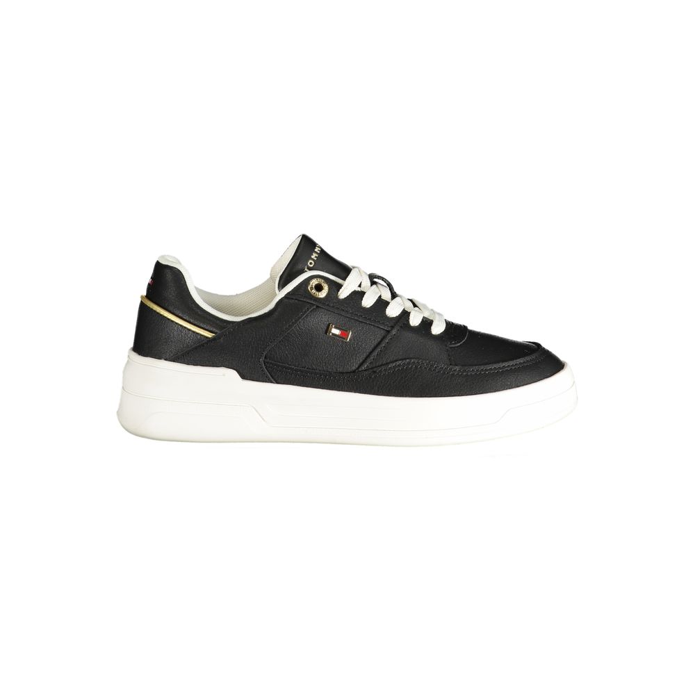 Black Polyurethane Women Sneaker